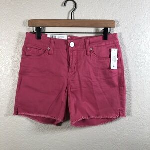 Seven7 5” Inseam Hot Pink Weekend Denim Shorts Fray Hem